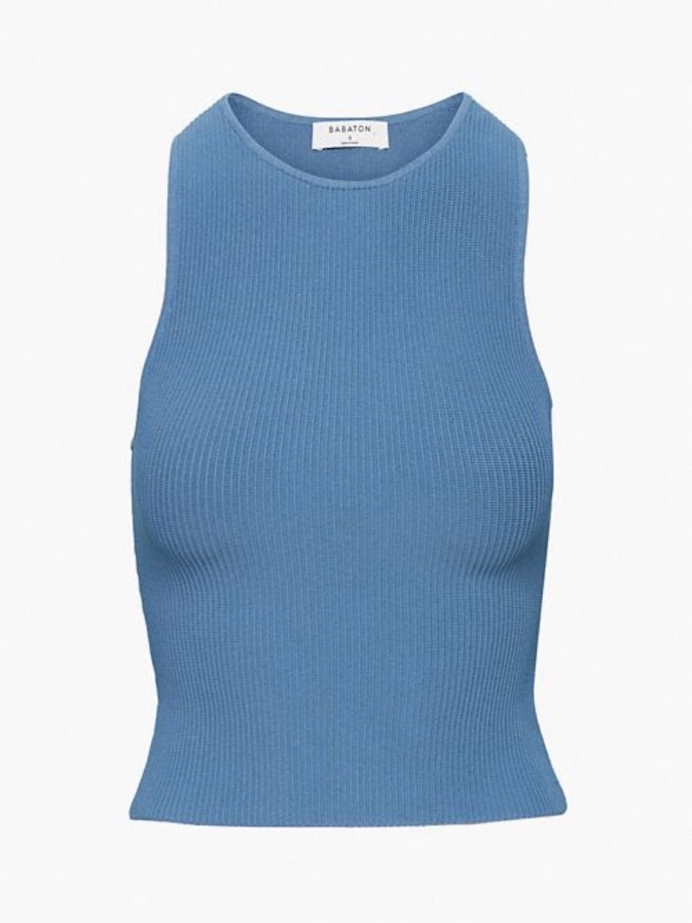 Aritzia Babaton Blue Sculpt Knit High-Neck Tank
